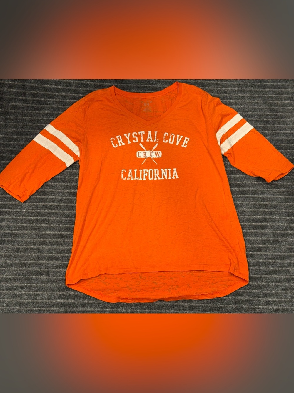 Women’s Orange 3/4 Sleeve Crystal Cove Top Shirt Size XL X-Large NWOT Blue 84